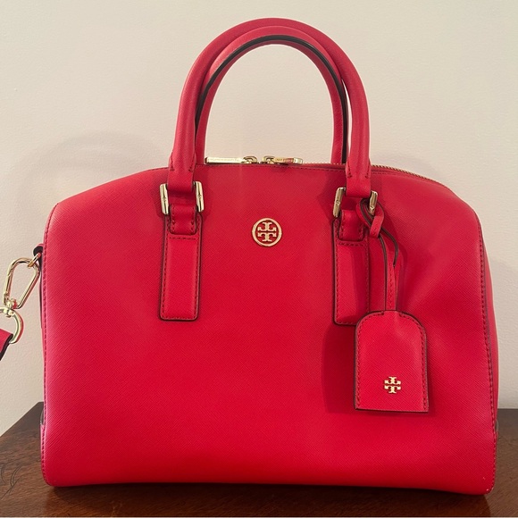 Tory Burch Robinson Middy Satchel Saffiano Leather in Carnival - Picture 3 of 15